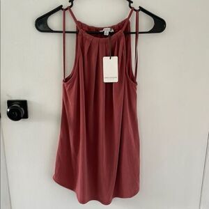 Green Envelope Womens Halter Tank Rust Sleeveless Top Sz S